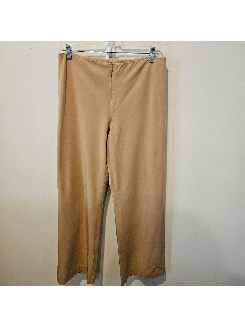Women's Doncaster Vintage Camel Flared Pants, Front Hidden Zipper Size 14